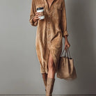 Women's Corduroy Button-Up Shirt Dress - Rhodanthe