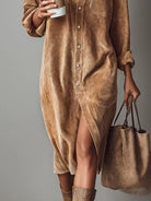Women's Corduroy Button-Up Shirt Dress - Rhodanthe