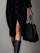 Women's Corduroy Button-Up Shirt Dress - Rhodanthe