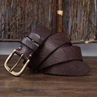 Men's Embossed Leather Belt - Aaron
