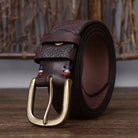 Men's Embossed Leather Belt - Aaron