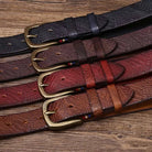 Men's Embossed Leather Belt - Aaron