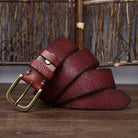 Men's Embossed Leather Belt - Aaron