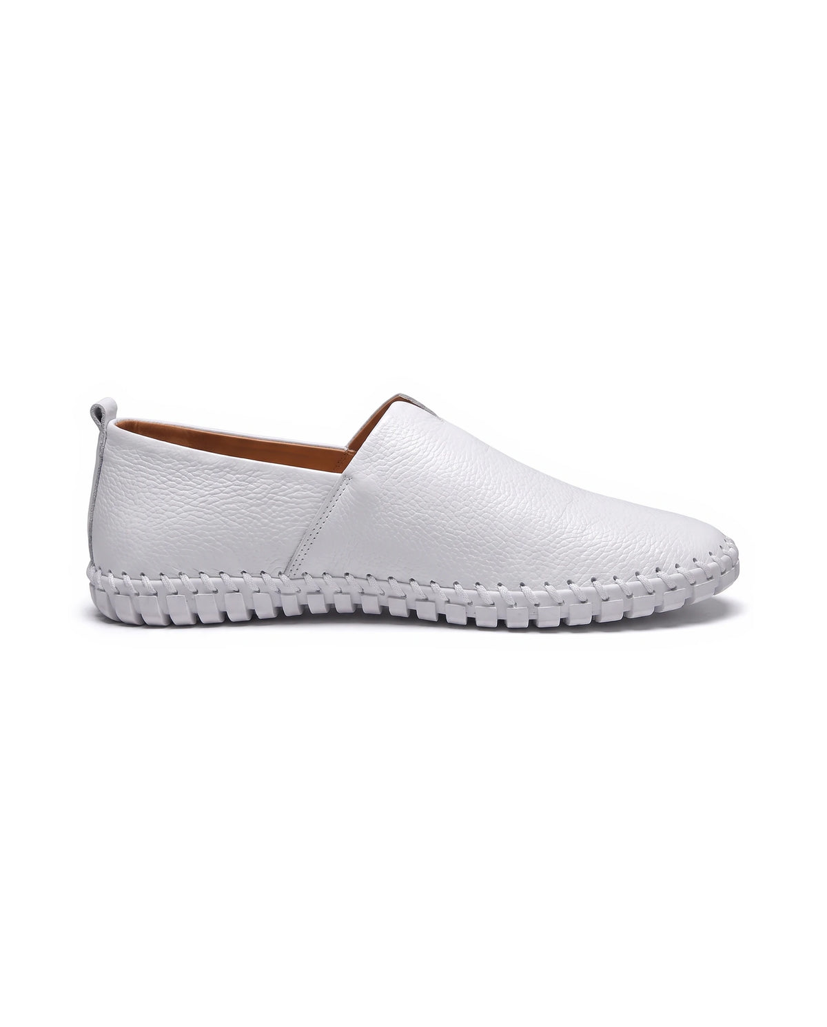 Men's Leather Slip-On Driving Loafers - Abraham - Side Profile