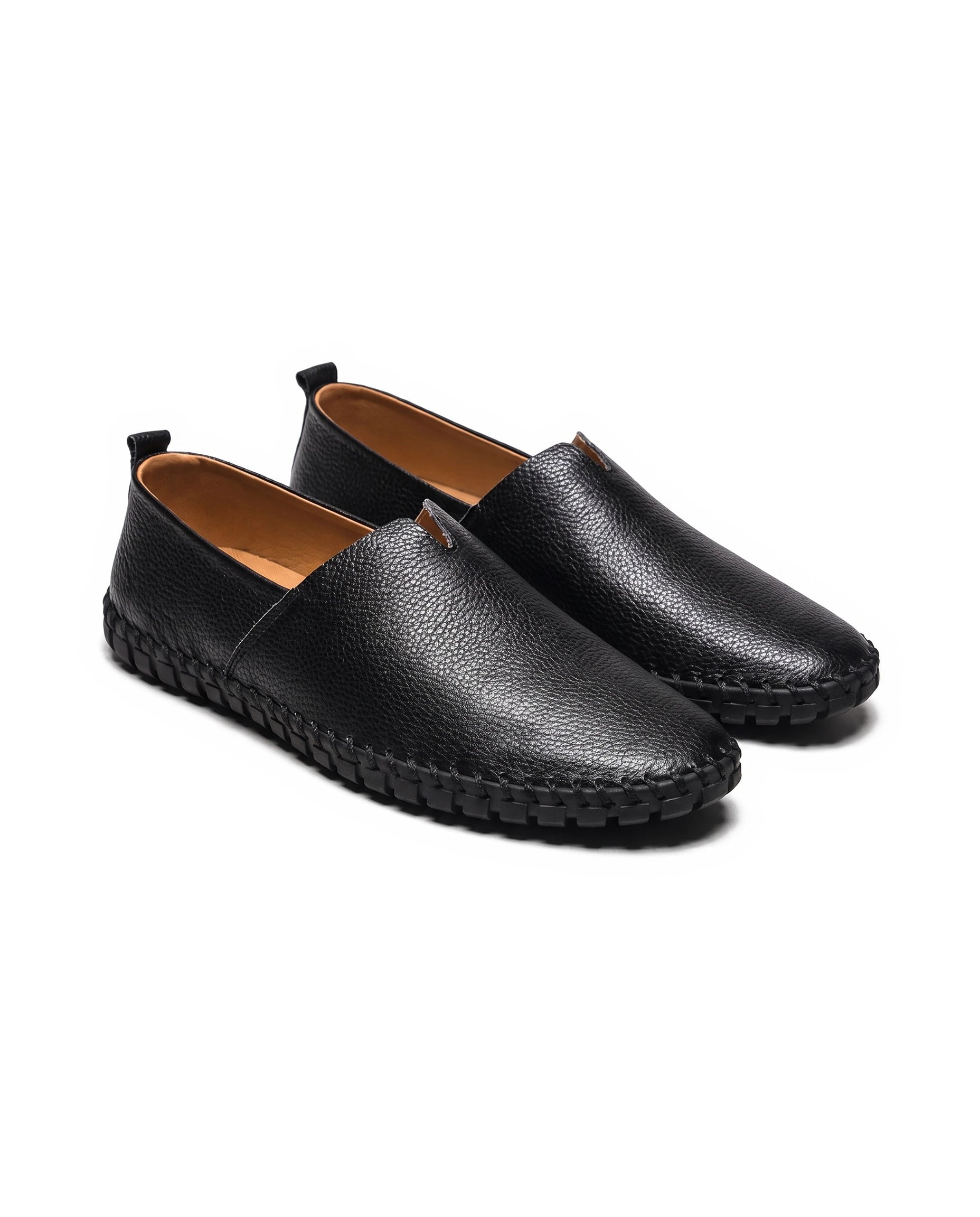 Men's Leather Slip-On Loafers - Abraham - Black