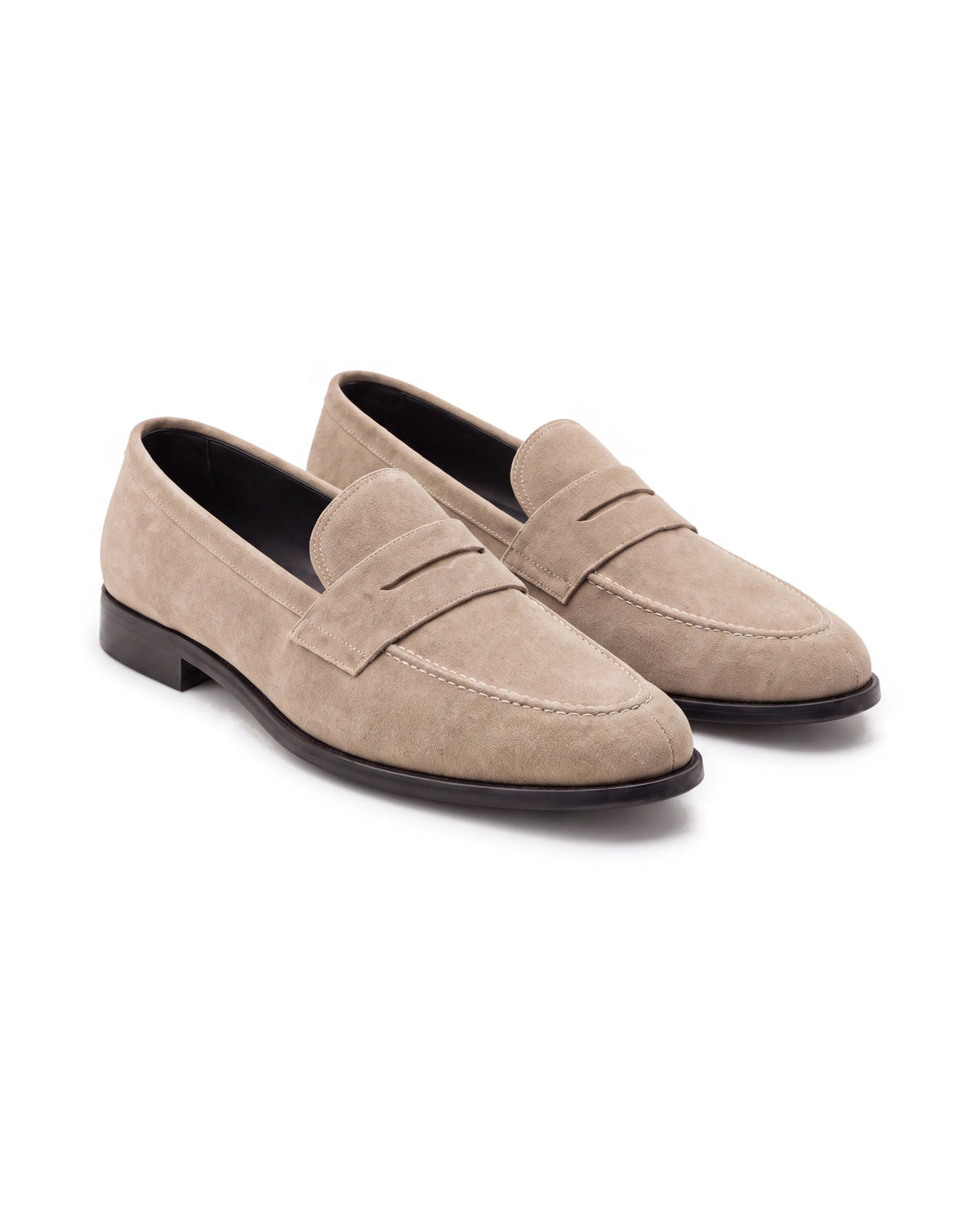 Men's Suede Penny Loafers - Albert - Beige