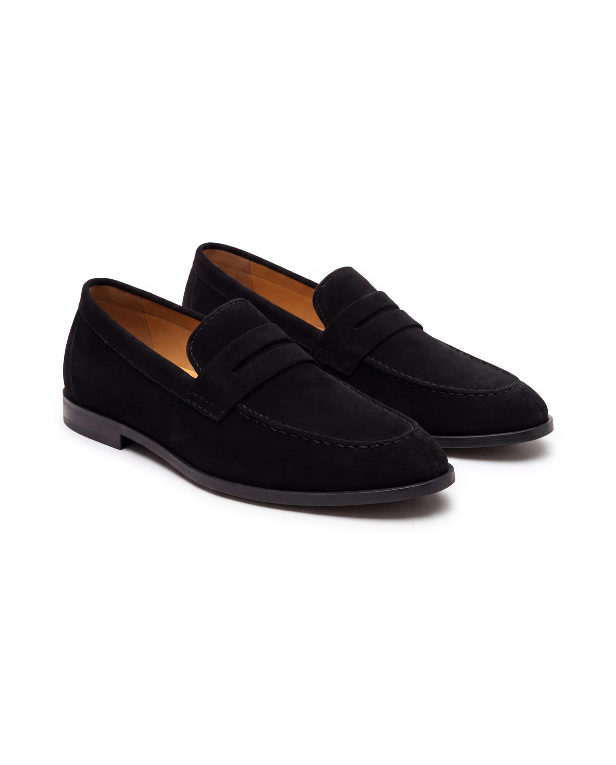 Men's Suede Penny Loafers - Albert - Black