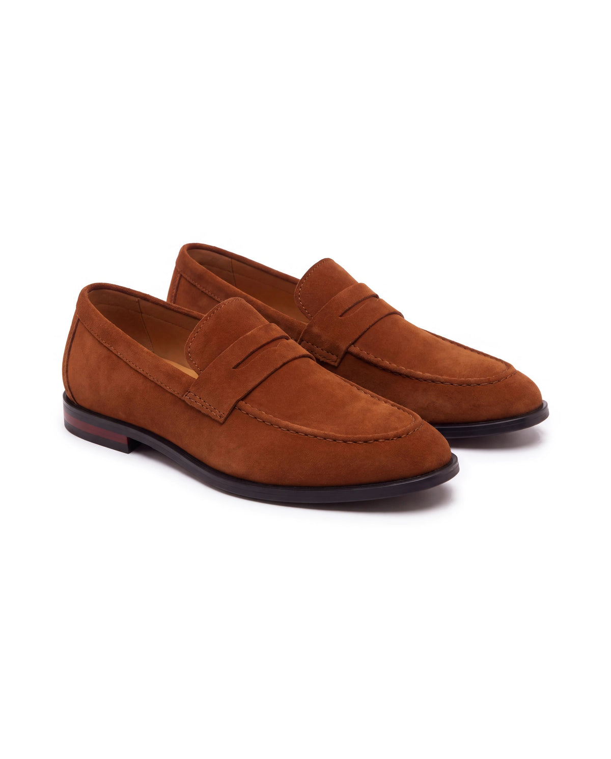 Men's Suede Penny Loafers - Albert - Light Brown