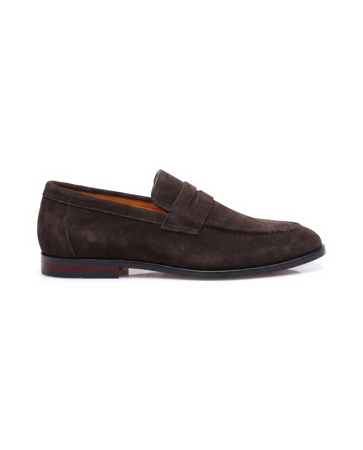 Men's Suede-Effect Penny Loafers - Albert - Side Profile