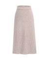 Women's Ribbed Knit Midi Skirt - Beatrice - Beige