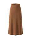 Women's Ribbed Knit Midi Skirt - Beatrice - Camel
