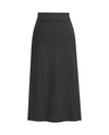 Women's Ribbed Knit Midi Skirt - Beatrice - Dark Gray