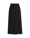 Women's Ribbed Knit Midi Skirt - Beatrice - Black