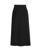 Women's Ribbed Knit Midi Skirt - Beatrice - Black