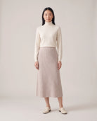 Women's Ribbed Knit Midi Skirt - Beatrice - Model Front