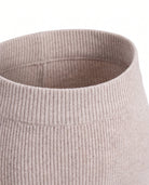 Women's Ribbed Knit Midi Skirt - Beatrice - Ribbed Waistband Detail