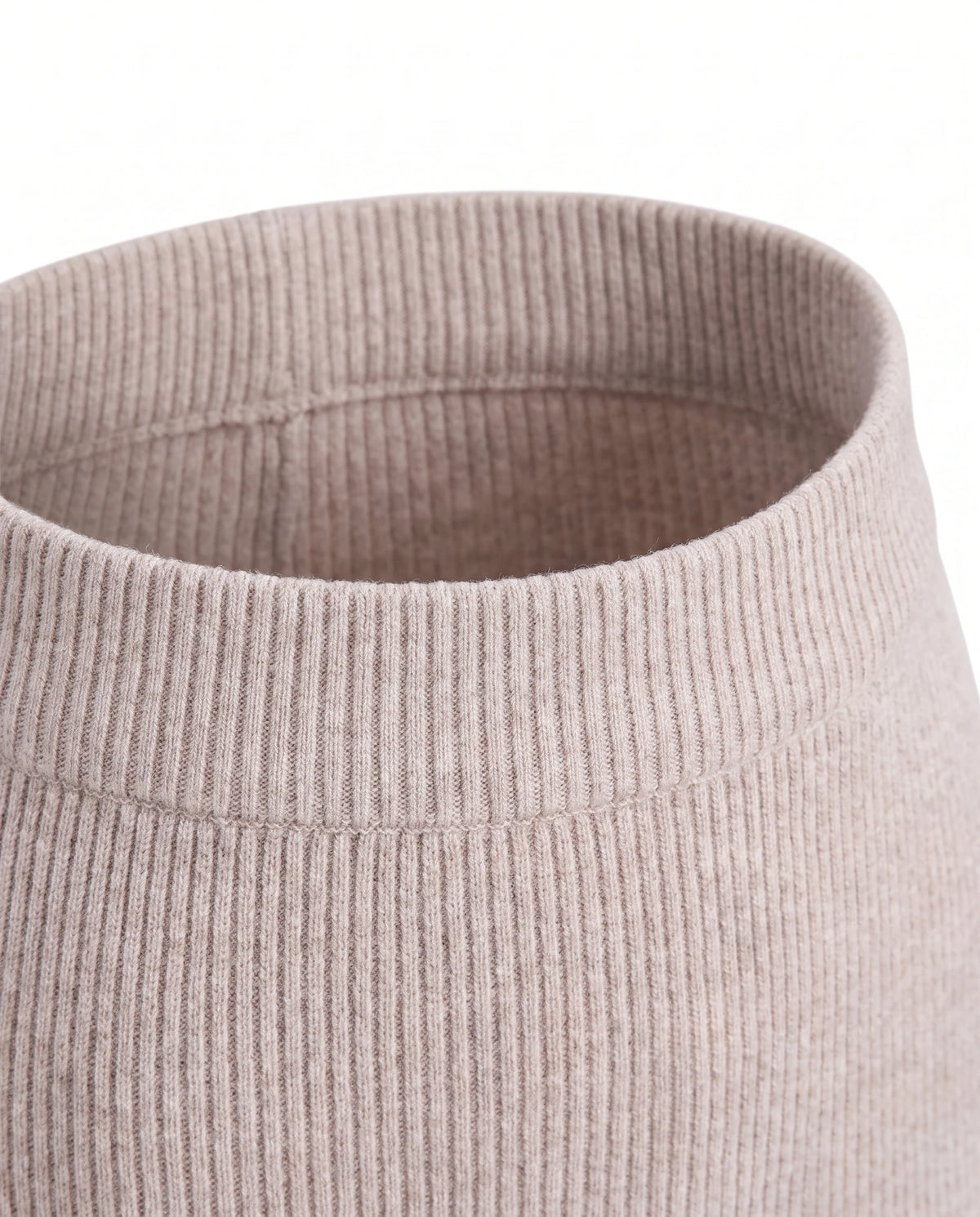 Women's Ribbed Knit Midi Skirt - Beatrice - Ribbed Waistband Detail