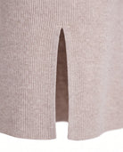 Women's Ribbed Knit Midi Skirt - Beatrice - Back Slit Detail