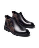 Men's Leather Side-Zip Ankle Boots - Bradford - Black