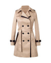 Women's Double-Breasted Belted Trench Coat - Bridget - Beige
