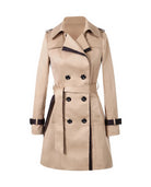 Women's Double-Breasted Belted Trench Coat - Bridget - Beige