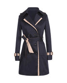 Women's Double-Breasted Belted Trench Coat - Bridget - Black