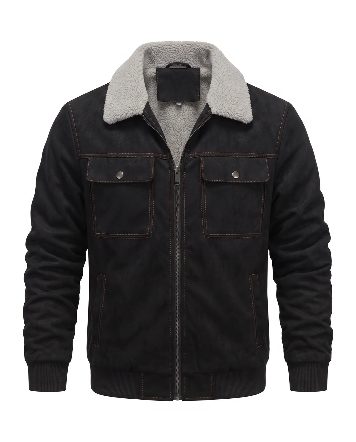 Men's Sherpa-Lined Trucker Jacket - Carlos - Black