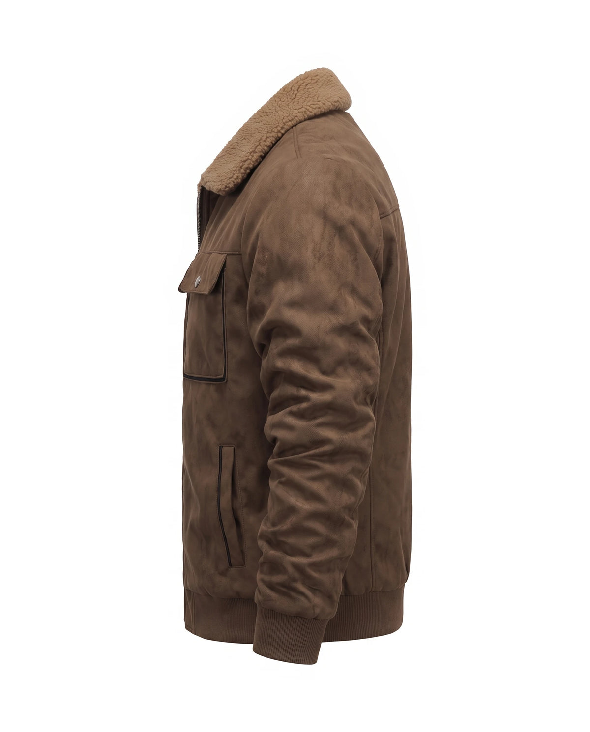 Men's Sherpa-Lined Trucker Jacket - Carlos - Side View