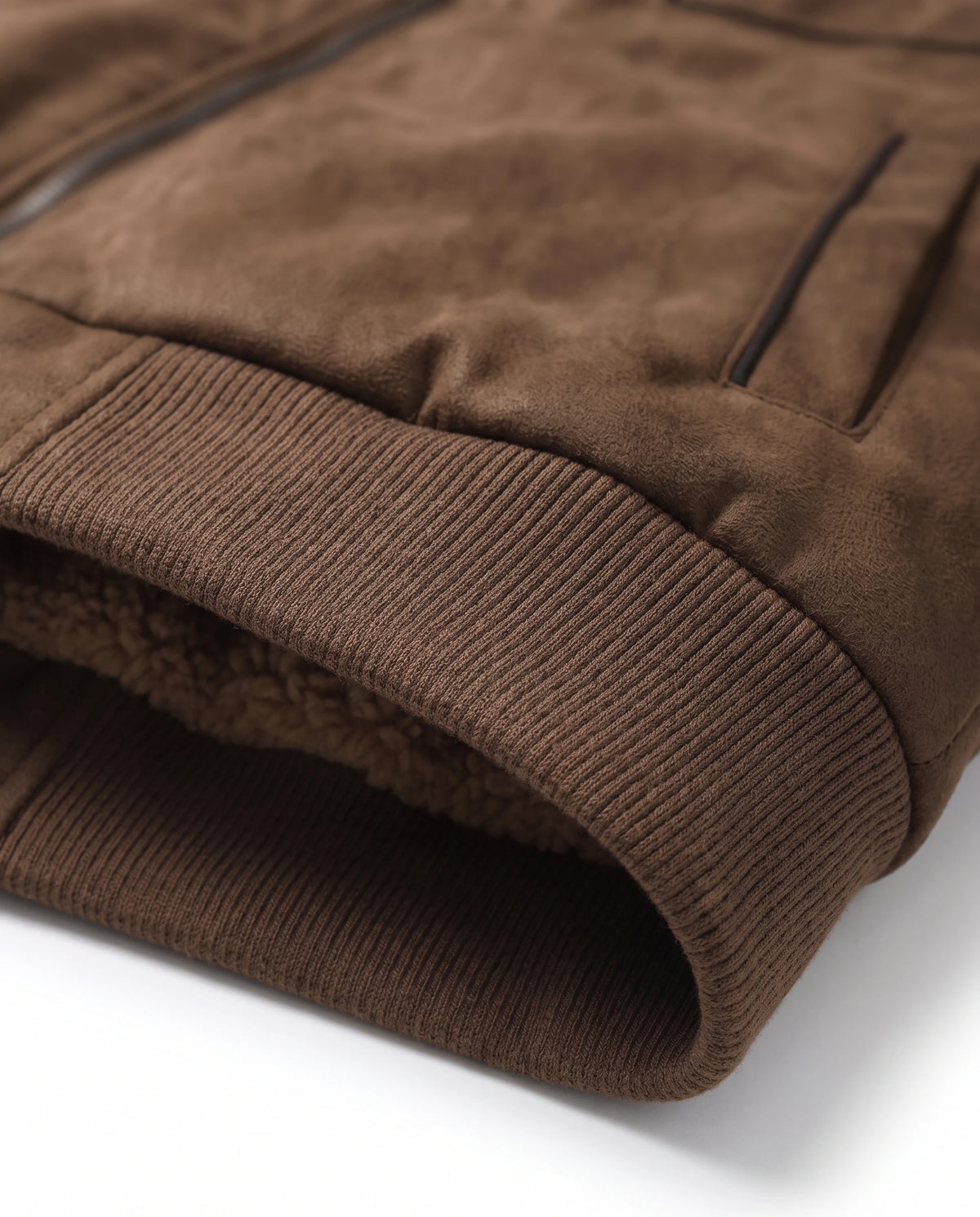Men's Sherpa-Lined Trucker Jacket - Carlos - Ribbed Hem Detail