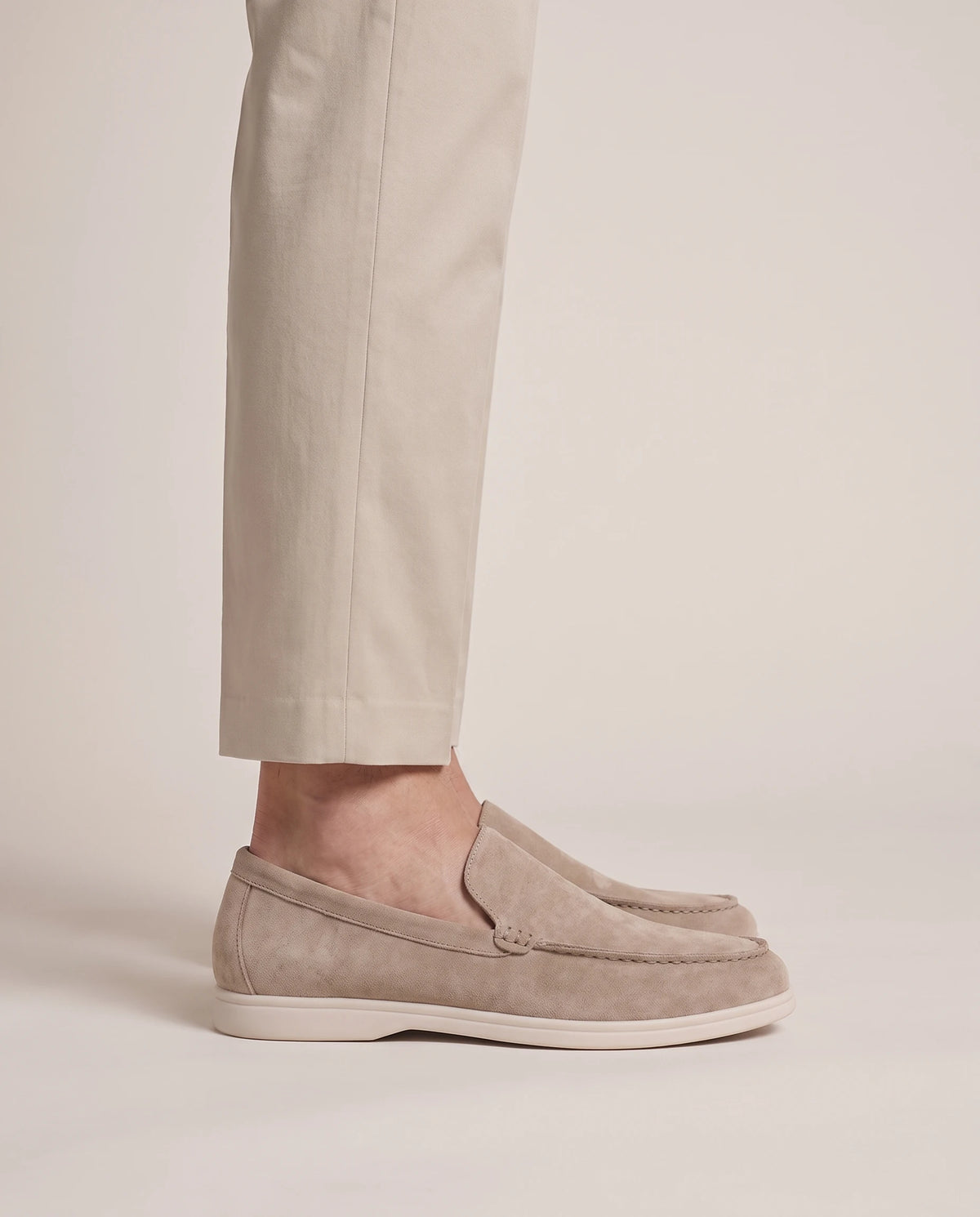 Men's Suede Slip-On Loafers - Douglas - Model Side Detail