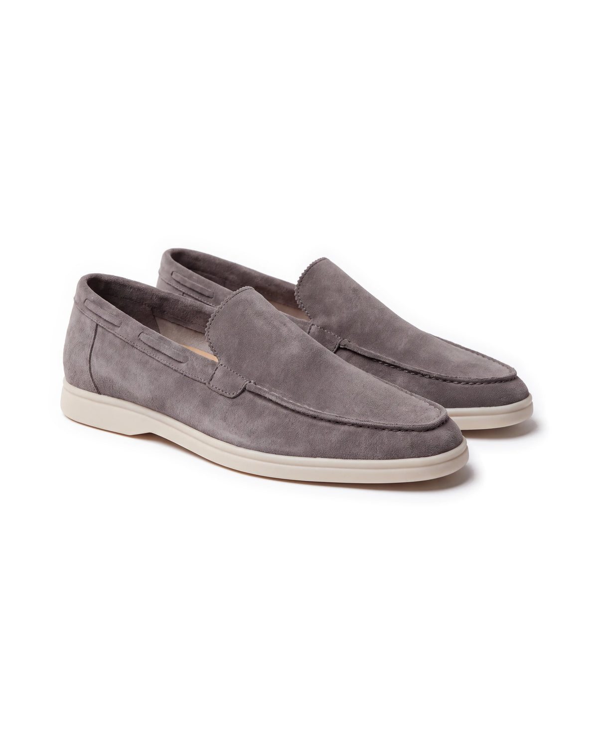 Men's Suede Slip-On Loafers - Douglas - Light Gray
