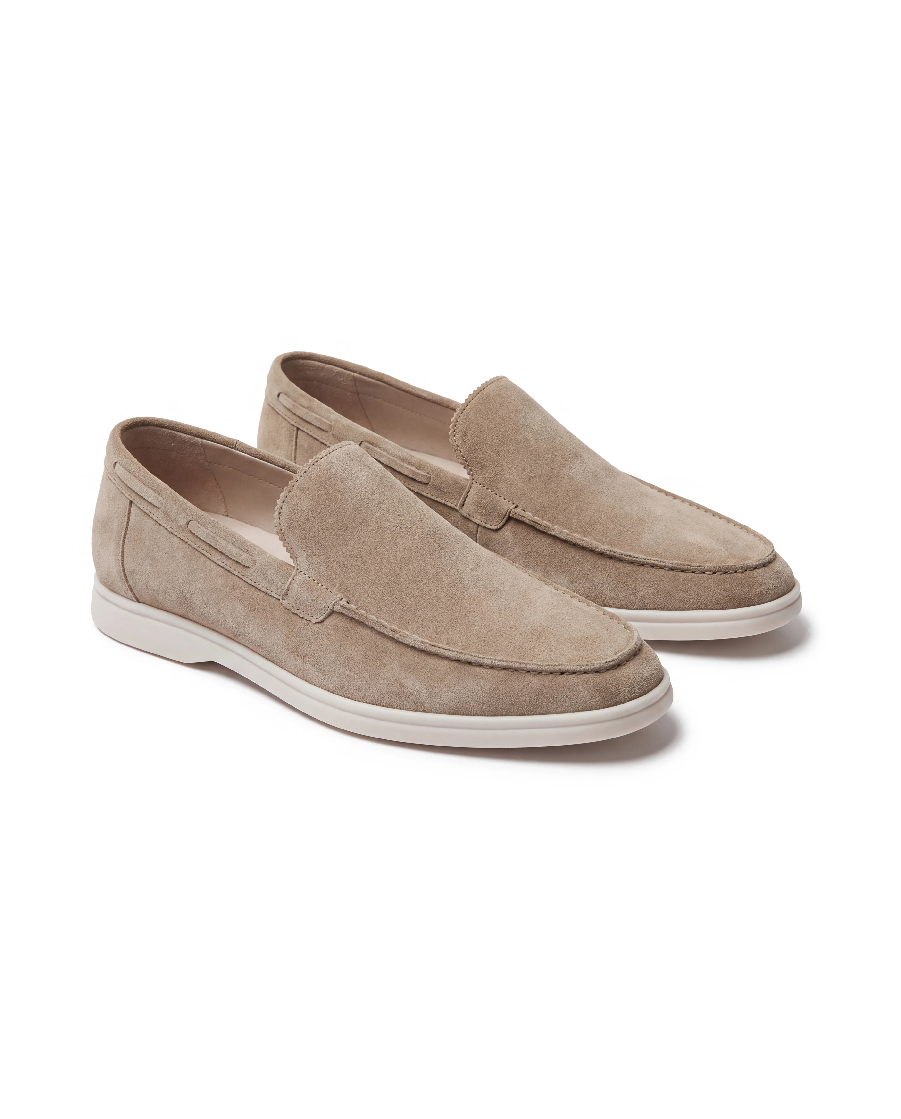Men's Suede Slip-On Loafers - Douglas - Olive Green