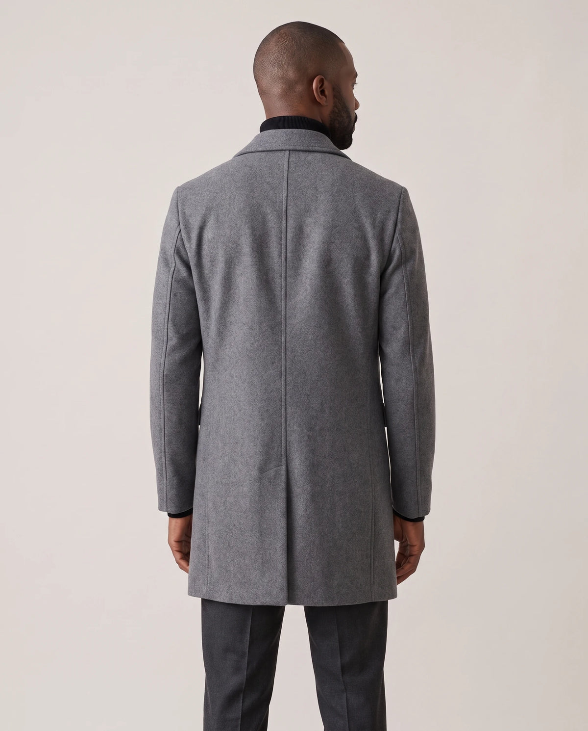 Men's Wool-Blend Overcoat - Finnian - Model Back