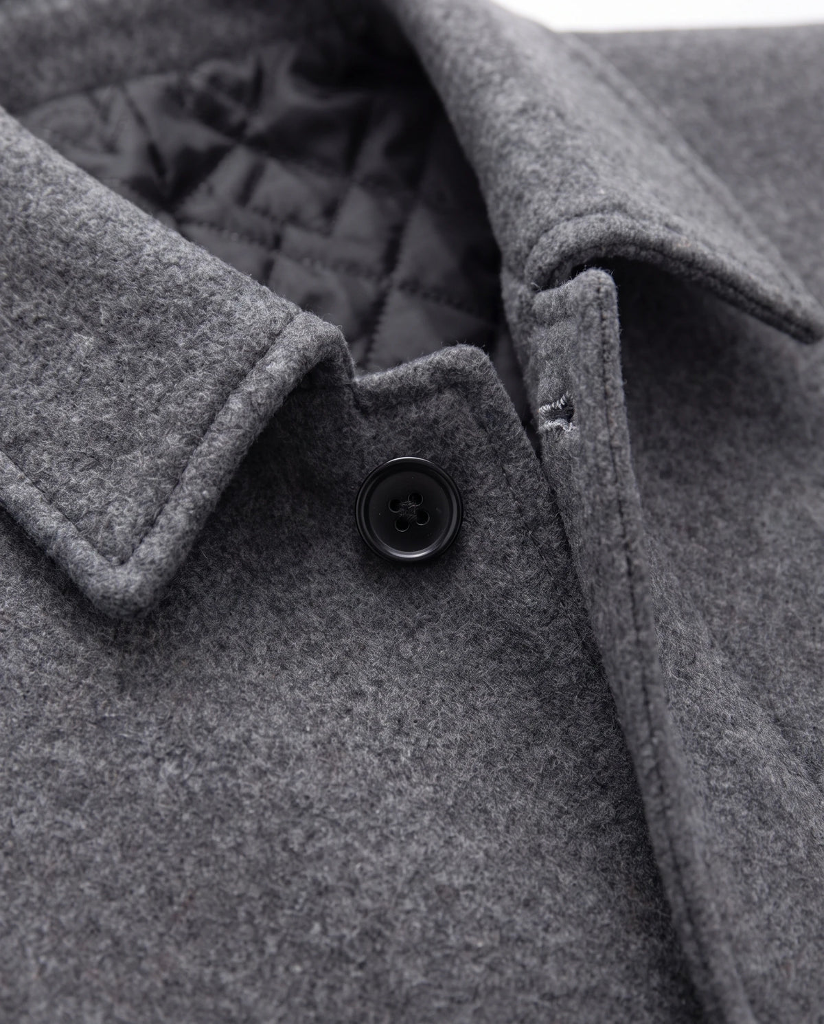 Men's Wool-Blend Overcoat - Finnian - Collar and Placket Detail