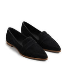 Women's Pointed-Toe Penny Loafers - Giacinta - Black