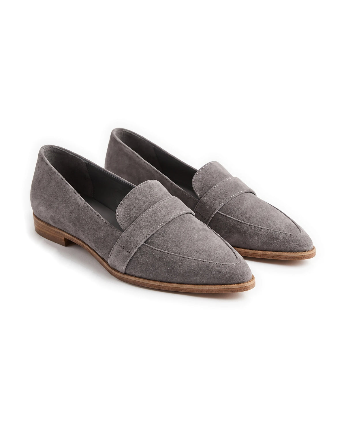Women's Pointed-Toe Penny Loafers - Giacinta - Gray