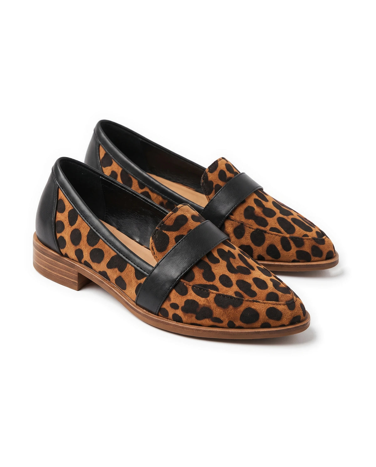 Women's Pointed-Toe Penny Loafers - Giacinta - Leopard Print