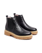 Men's Leather Lug-Sole Chelsea Boots - Guy - Black