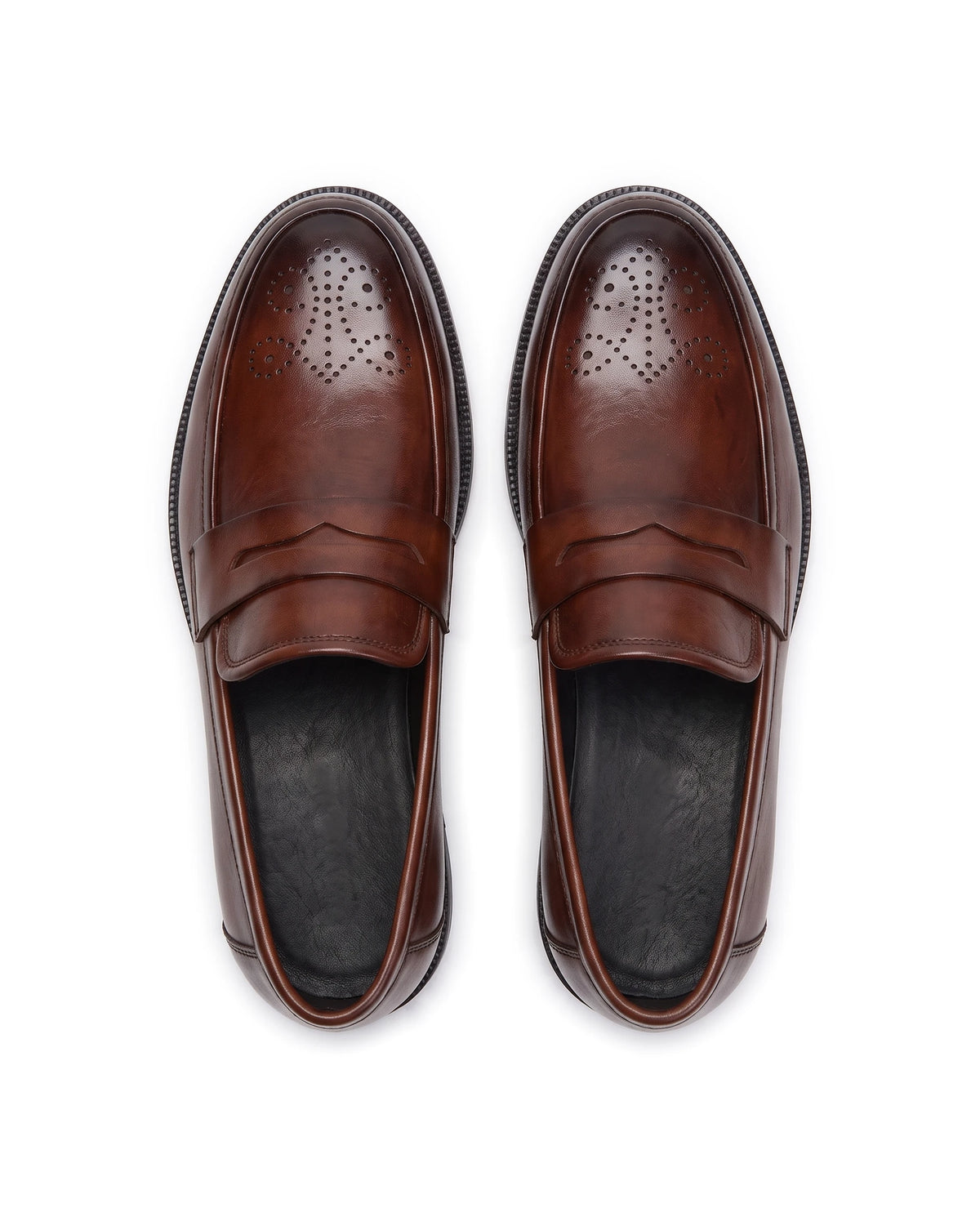 Men's Brogue Penny Loafers - Herbert - Top View