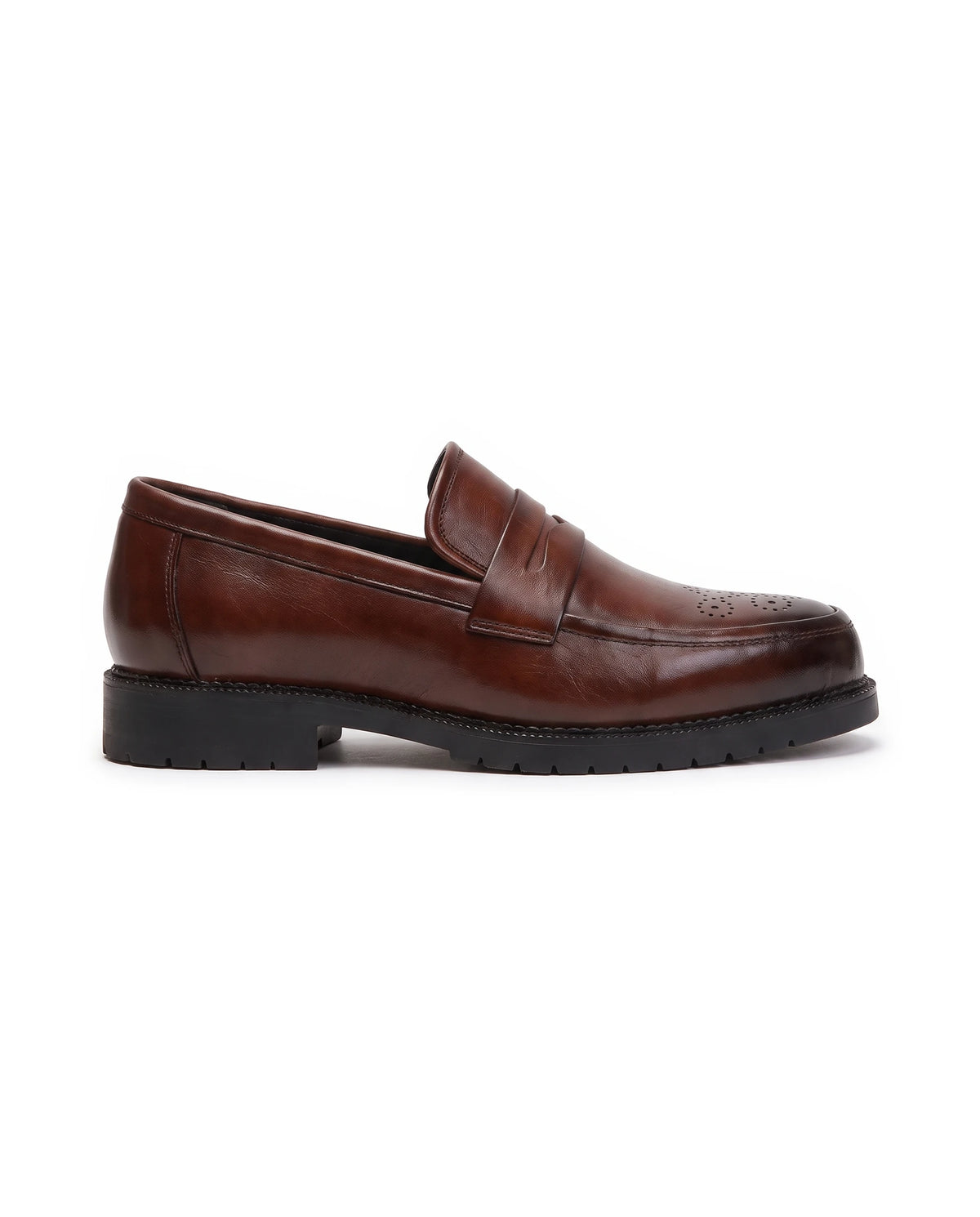 Men's Brogue Penny Loafers - Herbert - Side Profile