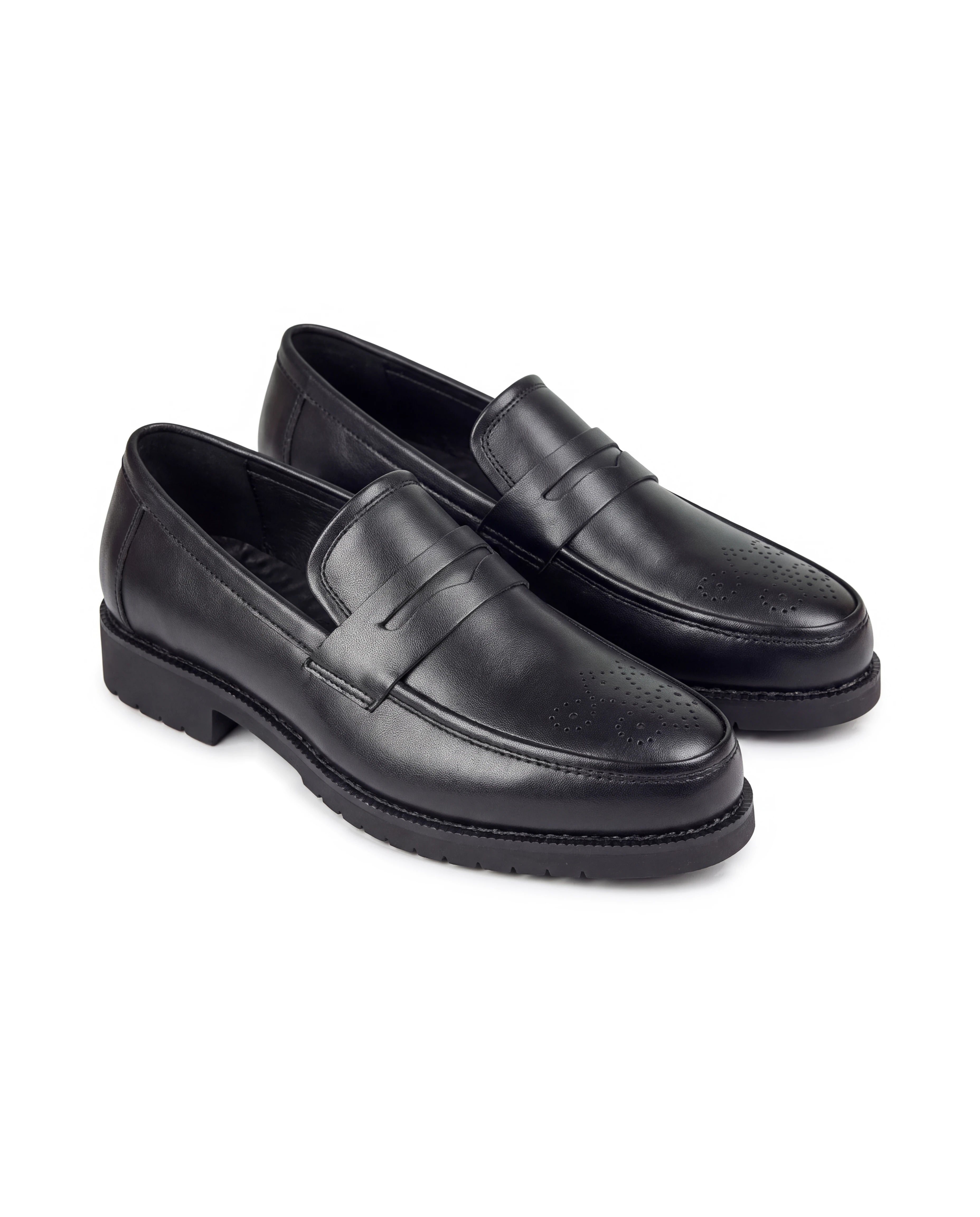 Men's Leather Penny Loafers - Herbert - Black