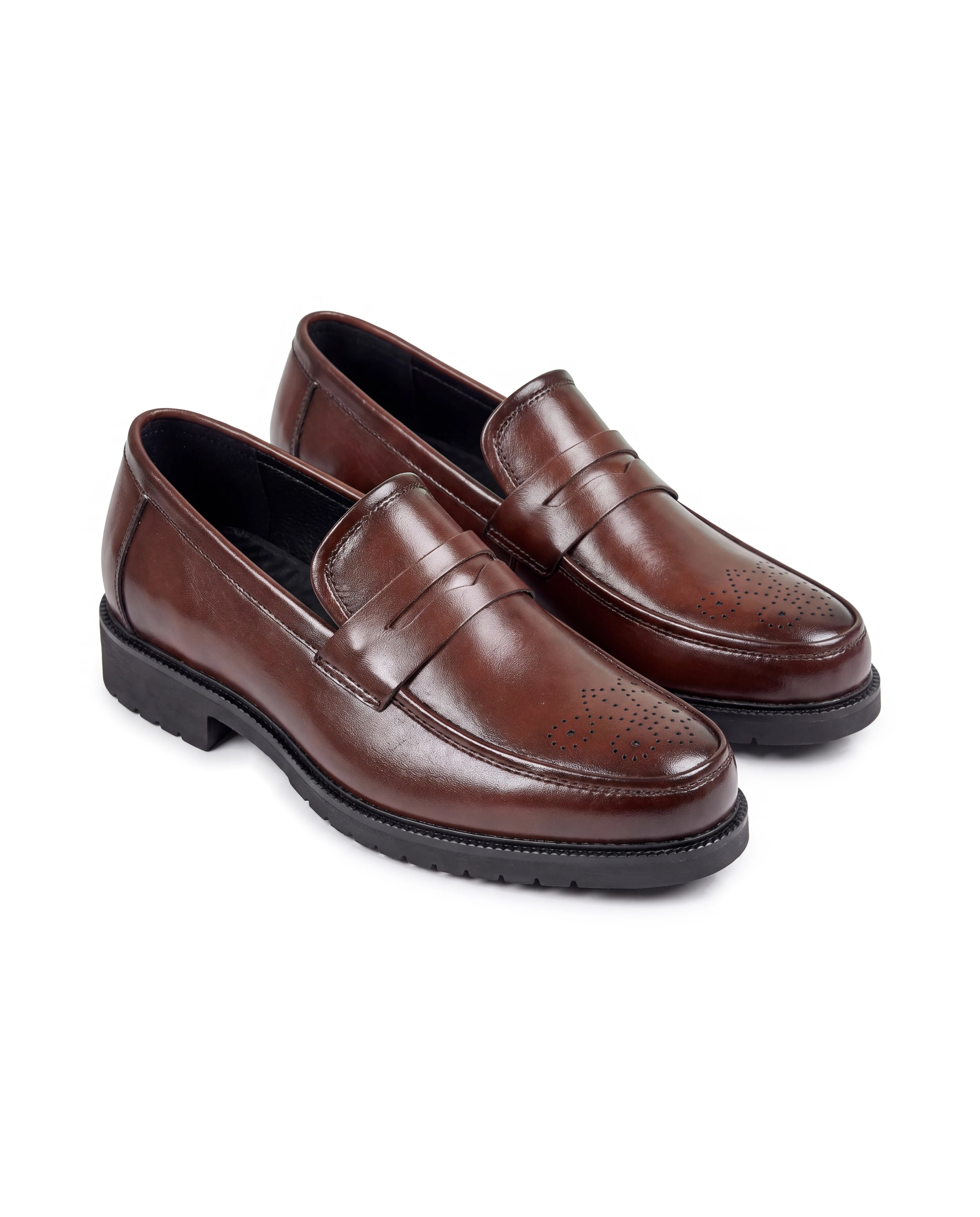 Men's Leather Penny Loafers - Herbert - Brown