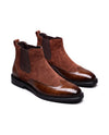 Men's Suede Wingtip Chelsea Boots - Homer - Brown