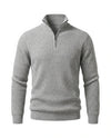 Men's Merino Wool Quarter-Zip Sweater - Horace - Light Gray