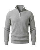 Men's Merino Wool Quarter-Zip Sweater - Horace - Light Gray