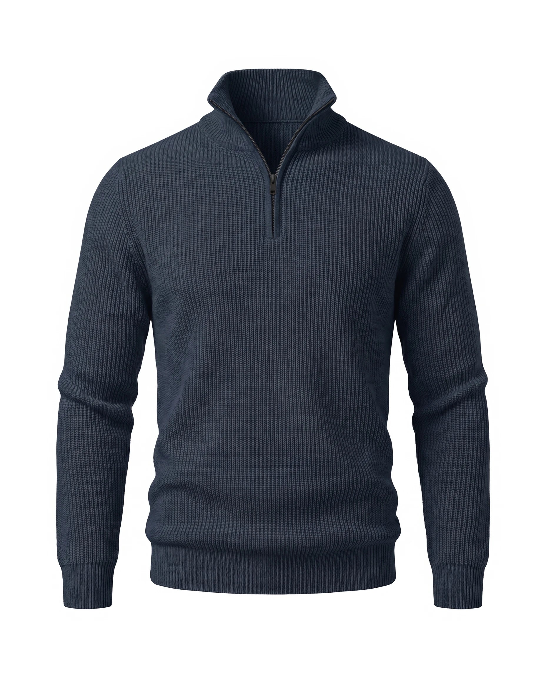 Men's Merino Wool Quarter-Zip Sweater - Horace - Navy