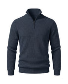 Men's Merino Wool Quarter-Zip Sweater - Horace - Navy
