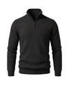 Men's Merino Wool Quarter-Zip Sweater - Horace - Black