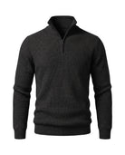 Men's Merino Wool Quarter-Zip Sweater - Horace - Black