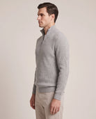 Men's Merino Wool Quarter-Zip Sweater - Horace - Model Side View